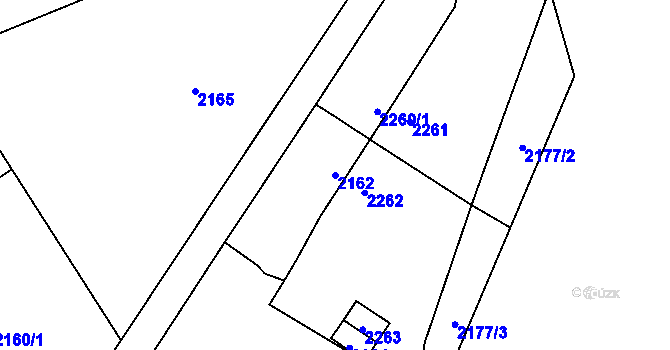 Parcela st. 2162 v KÚ Jablůnka, Katastrální mapa