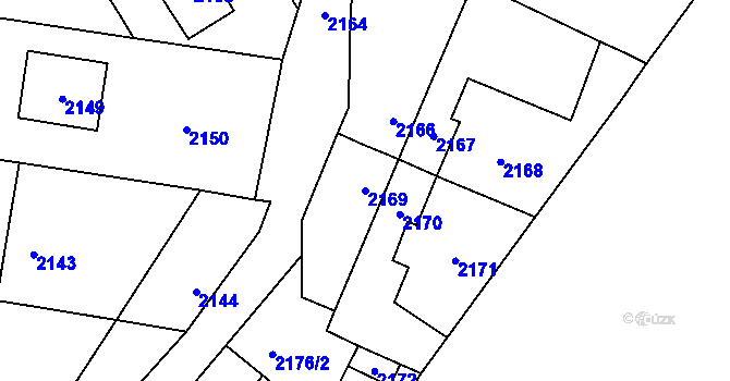 Parcela st. 2169 v KÚ Jablůnka, Katastrální mapa