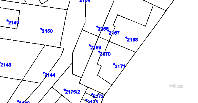 Parcela st. 2170 v KÚ Jablůnka, Katastrální mapa