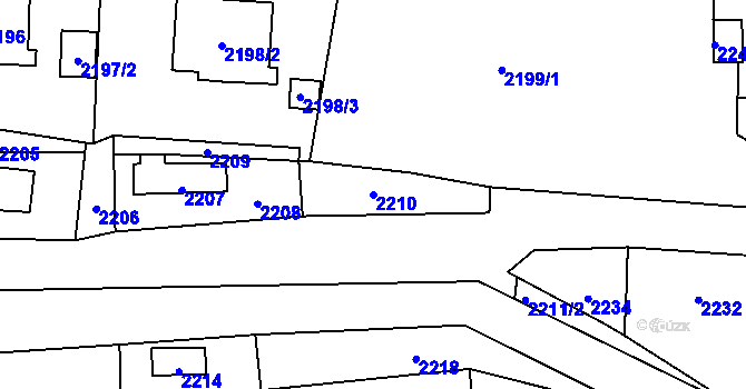Parcela st. 2210 v KÚ Jablůnka, Katastrální mapa