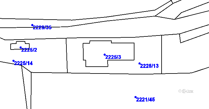 Parcela st. 2225/3 v KÚ Jablůnka, Katastrální mapa