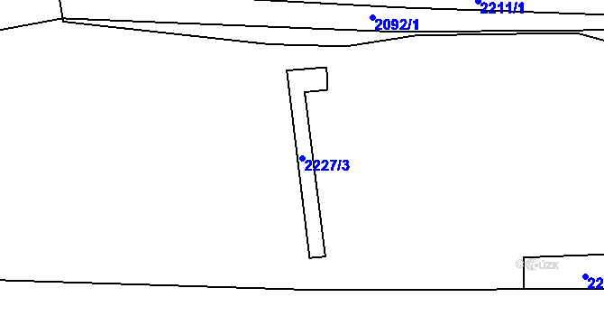 Parcela st. 2227/3 v KÚ Jablůnka, Katastrální mapa