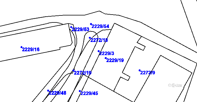 Parcela st. 2229/3 v KÚ Jablůnka, Katastrální mapa