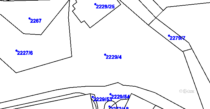 Parcela st. 2229/4 v KÚ Jablůnka, Katastrální mapa