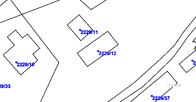 Parcela st. 2229/12 v KÚ Jablůnka, Katastrální mapa