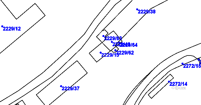 Parcela st. 2229/13 v KÚ Jablůnka, Katastrální mapa