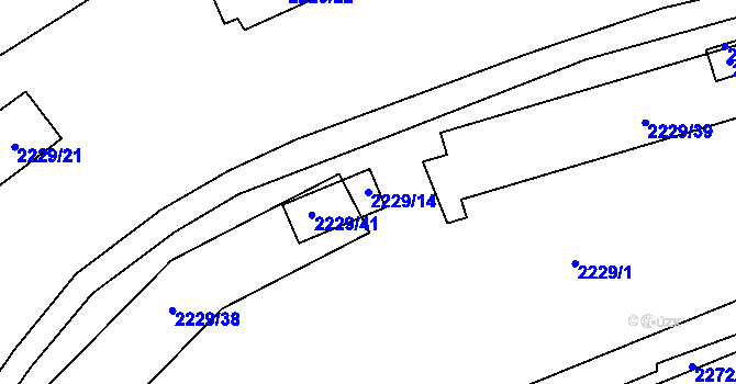 Parcela st. 2229/14 v KÚ Jablůnka, Katastrální mapa