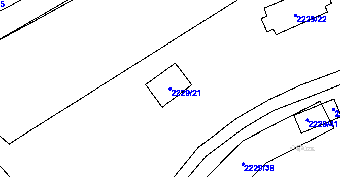 Parcela st. 2229/21 v KÚ Jablůnka, Katastrální mapa