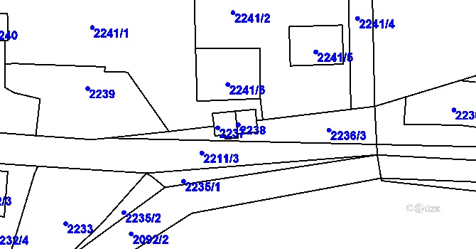 Parcela st. 2238 v KÚ Jablůnka, Katastrální mapa