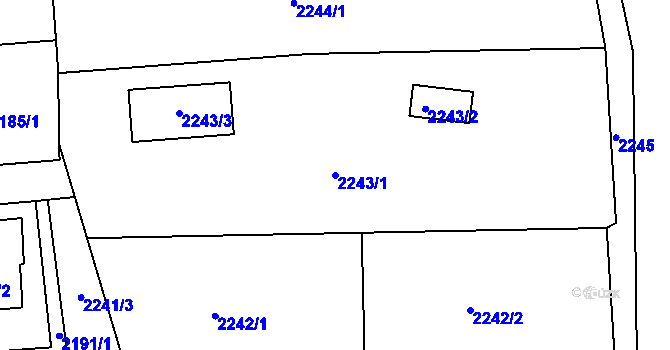 Parcela st. 2243/1 v KÚ Jablůnka, Katastrální mapa