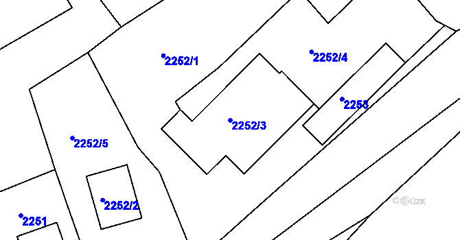 Parcela st. 2252/3 v KÚ Jablůnka, Katastrální mapa