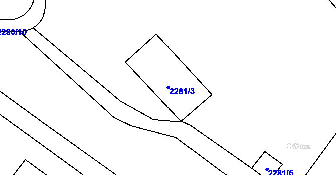 Parcela st. 2281/3 v KÚ Jablůnka, Katastrální mapa
