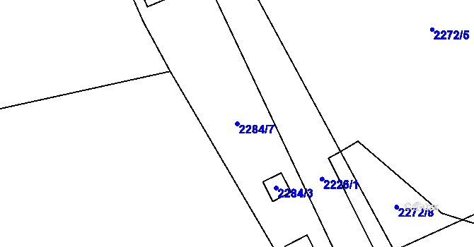 Parcela st. 2284/7 v KÚ Jablůnka, Katastrální mapa