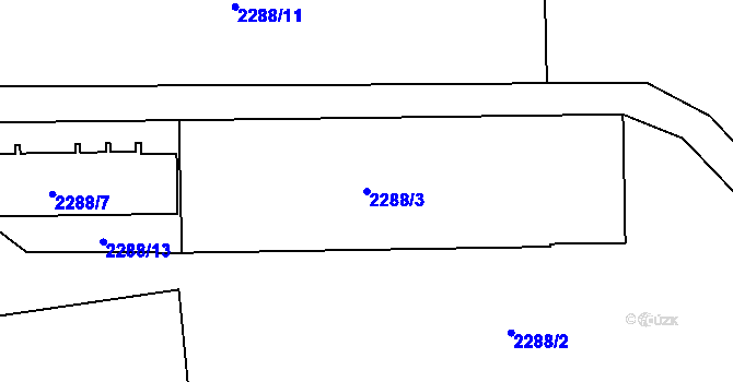 Parcela st. 2288/3 v KÚ Jablůnka, Katastrální mapa