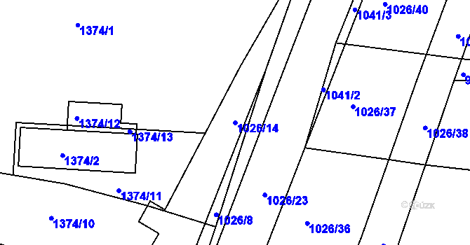 Parcela st. 1026/14 v KÚ Jablůnka, Katastrální mapa