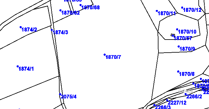 Parcela st. 1870/7 v KÚ Jablůnka, Katastrální mapa
