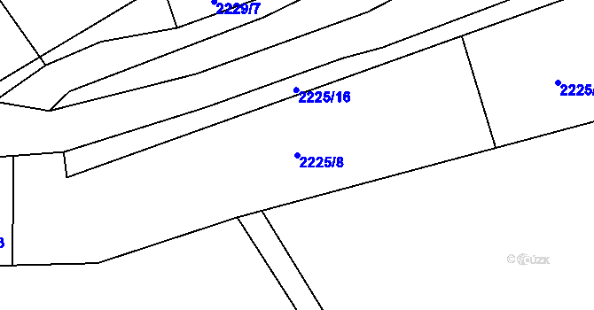 Parcela st. 2225/8 v KÚ Jablůnka, Katastrální mapa