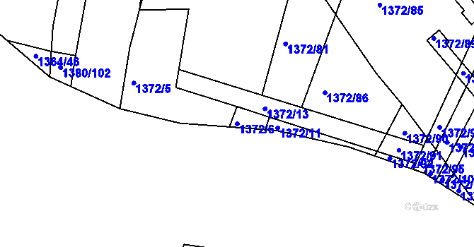 Parcela st. 1372/6 v KÚ Jablůnka, Katastrální mapa