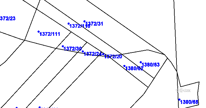 Parcela st. 1372/20 v KÚ Jablůnka, Katastrální mapa
