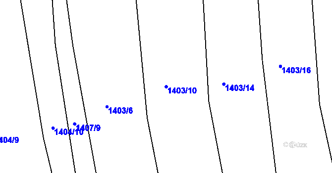Parcela st. 1403/10 v KÚ Jablůnka, Katastrální mapa