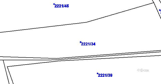 Parcela st. 2221/34 v KÚ Jablůnka, Katastrální mapa