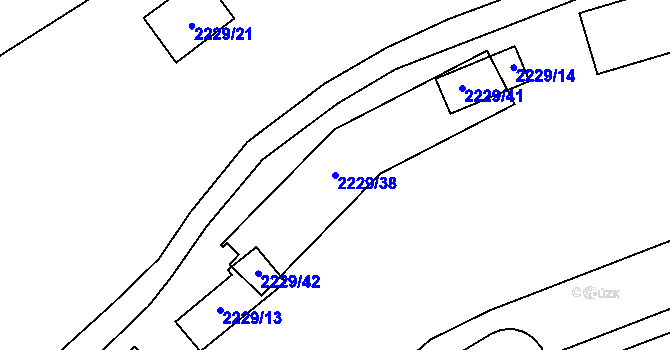 Parcela st. 2229/38 v KÚ Jablůnka, Katastrální mapa
