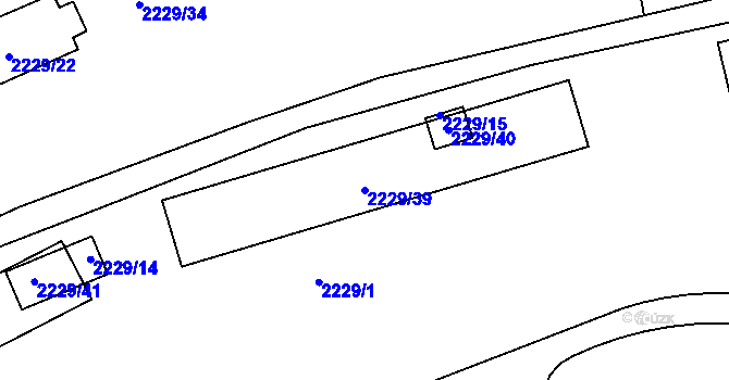 Parcela st. 2229/39 v KÚ Jablůnka, Katastrální mapa