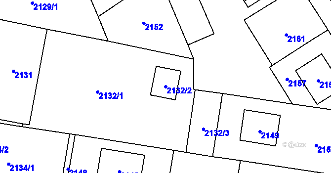 Parcela st. 2132/2 v KÚ Jablůnka, Katastrální mapa