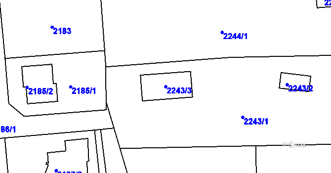 Parcela st. 2243/3 v KÚ Jablůnka, Katastrální mapa