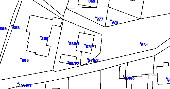 Parcela st. 879/1 v KÚ Jablůnka, Katastrální mapa