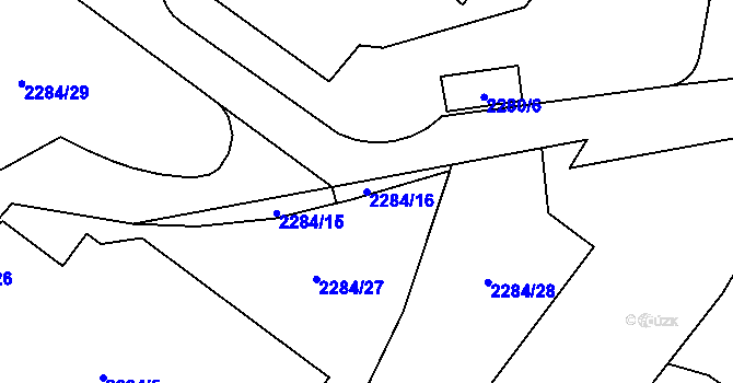 Parcela st. 2284/16 v KÚ Jablůnka, Katastrální mapa