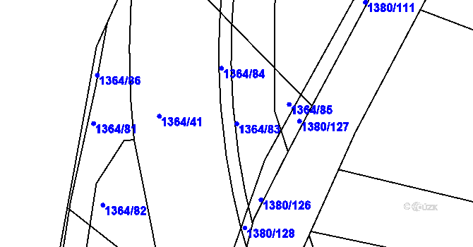 Parcela st. 1364/83 v KÚ Jablůnka, Katastrální mapa