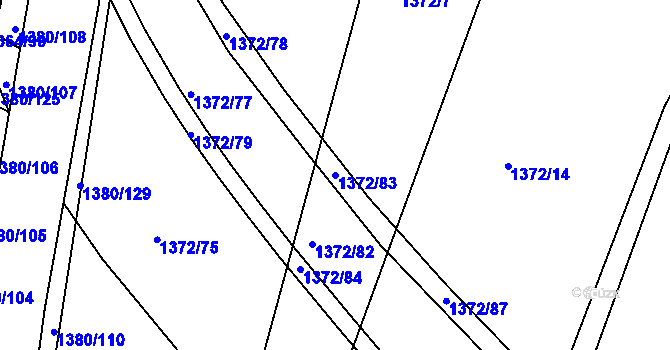 Parcela st. 1372/83 v KÚ Jablůnka, Katastrální mapa