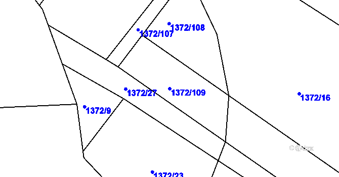 Parcela st. 1372/109 v KÚ Jablůnka, Katastrální mapa