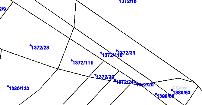 Parcela st. 1372/110 v KÚ Jablůnka, Katastrální mapa