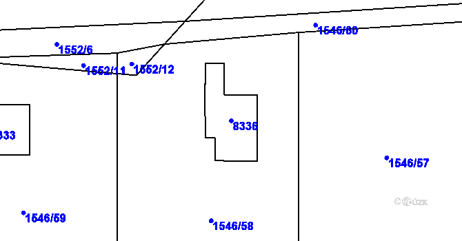 Parcela st. 8336 v KÚ Jablůnka, Katastrální mapa