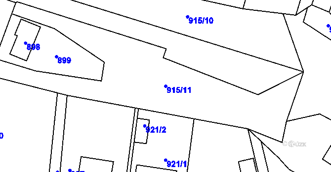 Parcela st. 915/11 v KÚ Jablůnka, Katastrální mapa