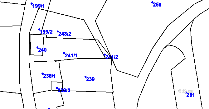 Parcela st. 241/2 v KÚ Jablůnka, Katastrální mapa