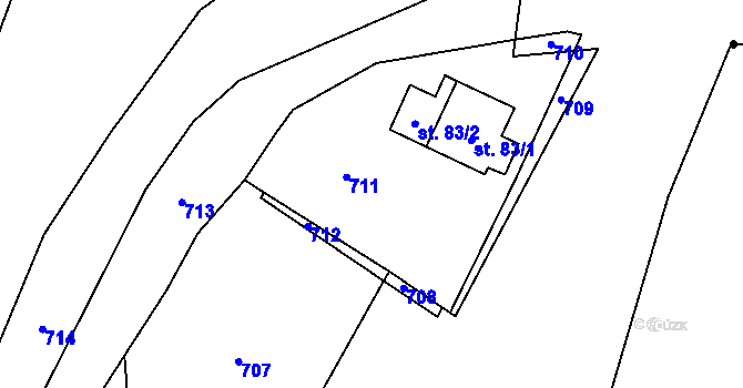 Parcela st. 14/7 v KÚ Bocanovice, Katastrální mapa