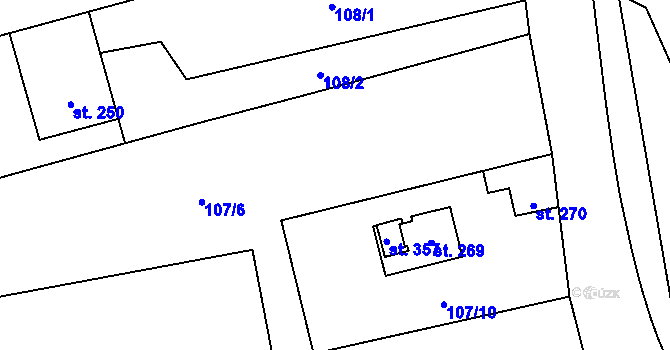 Parcela st. 107/5 v KÚ Bocanovice, Katastrální mapa