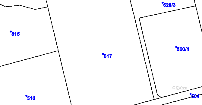 Parcela st. 115/17 v KÚ Bocanovice, Katastrální mapa