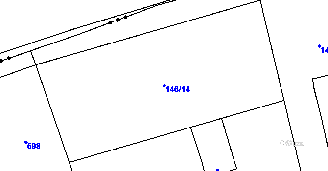 Parcela st. 146/14 v KÚ Bocanovice, Katastrální mapa