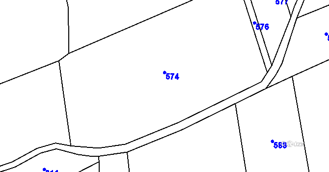 Parcela st. 152/2 v KÚ Bocanovice, Katastrální mapa