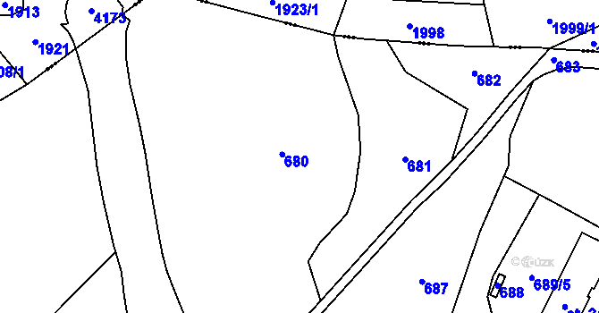 Parcela st. 77/22 v KÚ Bocanovice, Katastrální mapa