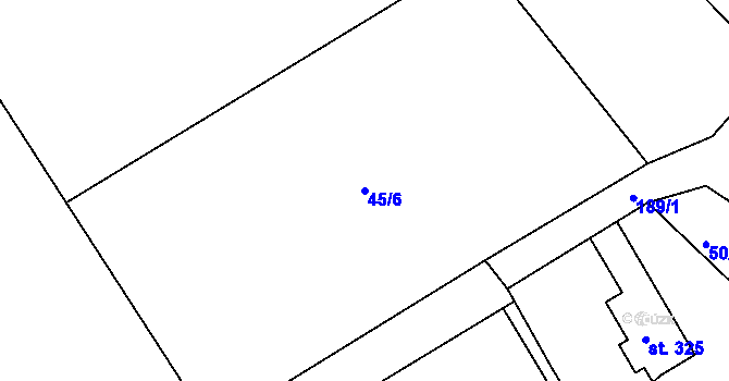 Parcela st. 45/6 v KÚ Bocanovice, Katastrální mapa
