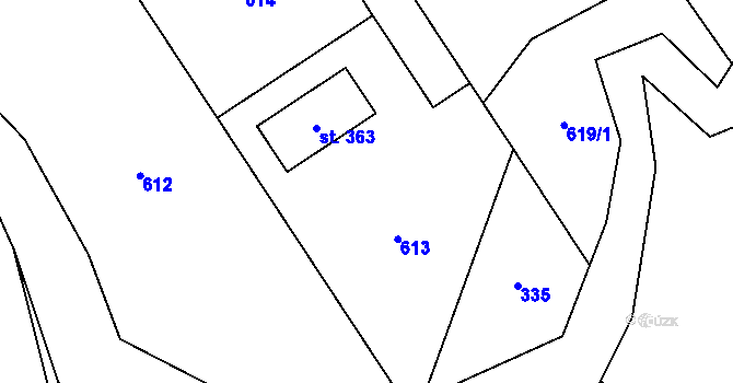 Parcela st. 81/21 v KÚ Bocanovice, Katastrální mapa