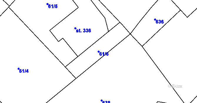 Parcela st. 61/6 v KÚ Bocanovice, Katastrální mapa