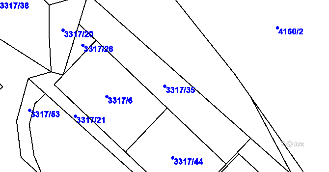 Parcela st. 3317/35 v KÚ Jablunkov, Katastrální mapa