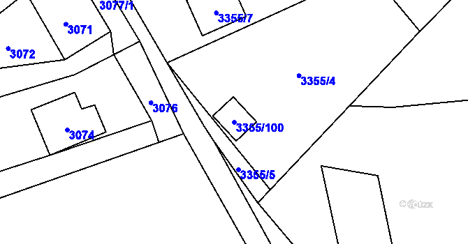 Parcela st. 3355/100 v KÚ Jablunkov, Katastrální mapa