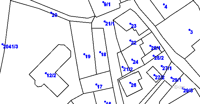 Parcela st. 18 v KÚ Jablunkov, Katastrální mapa